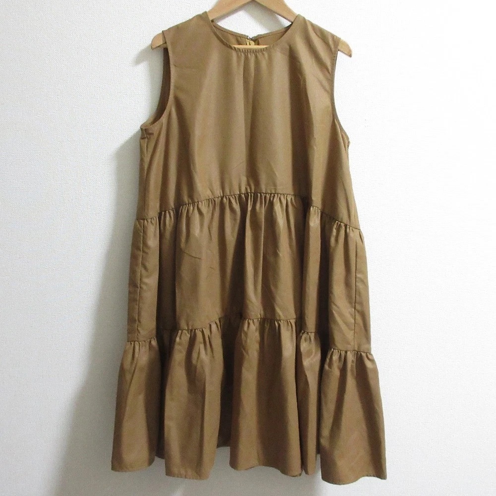 Elegant Tan Sleeveless Mini Dress